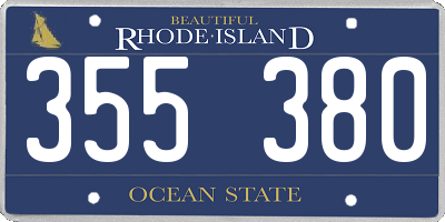 RI license plate 355380