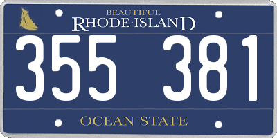 RI license plate 355381