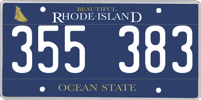 RI license plate 355383