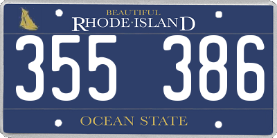 RI license plate 355386