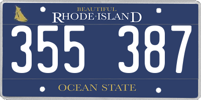 RI license plate 355387