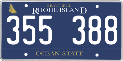 RI license plate 355388
