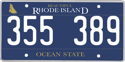 RI license plate 355389