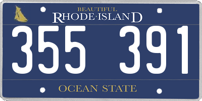 RI license plate 355391