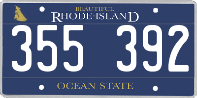 RI license plate 355392