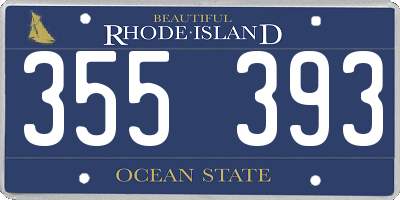 RI license plate 355393