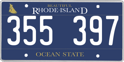 RI license plate 355397