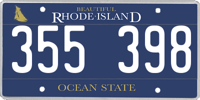 RI license plate 355398