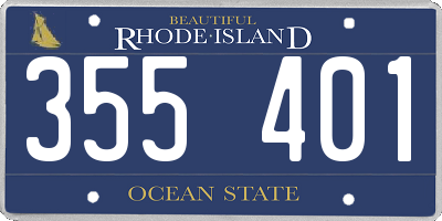 RI license plate 355401