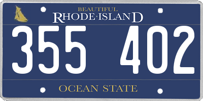 RI license plate 355402