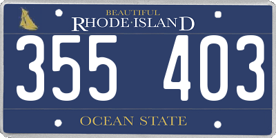 RI license plate 355403
