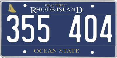 RI license plate 355404