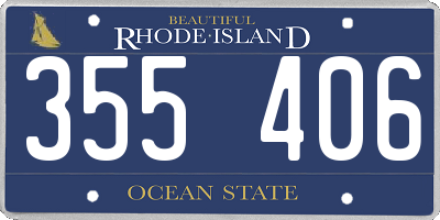RI license plate 355406