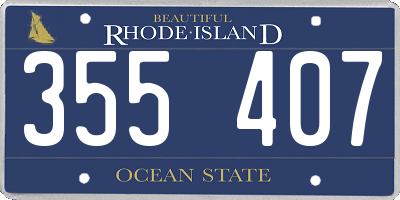 RI license plate 355407