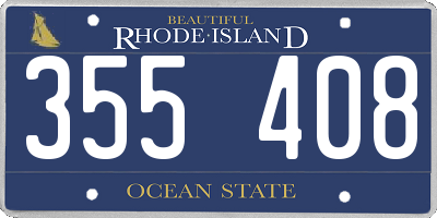 RI license plate 355408
