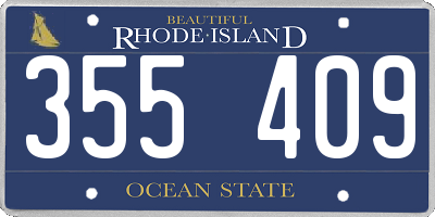 RI license plate 355409