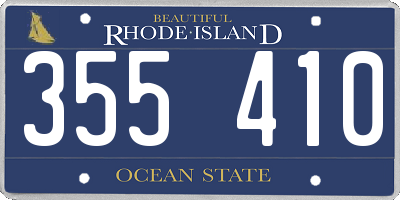 RI license plate 355410