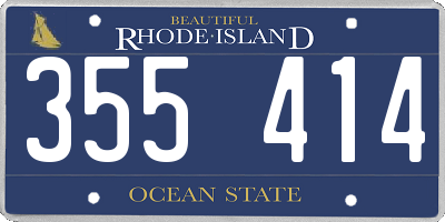 RI license plate 355414