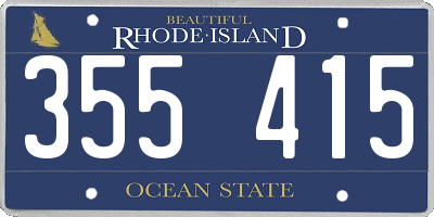 RI license plate 355415