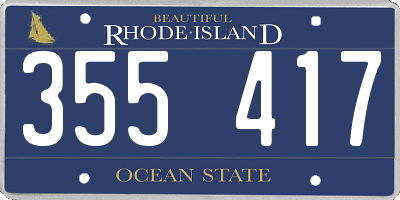 RI license plate 355417