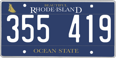 RI license plate 355419