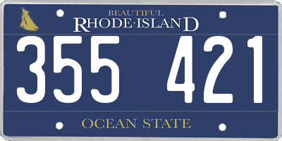RI license plate 355421