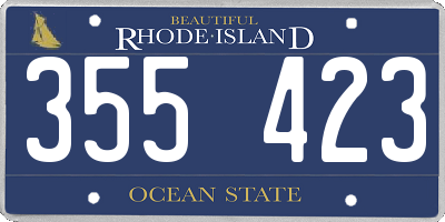 RI license plate 355423