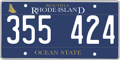 RI license plate 355424