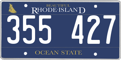 RI license plate 355427