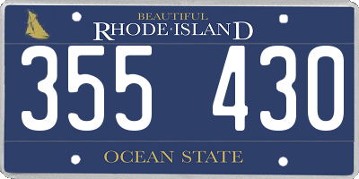 RI license plate 355430