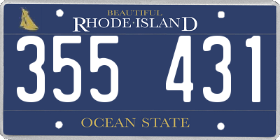 RI license plate 355431