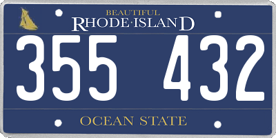 RI license plate 355432