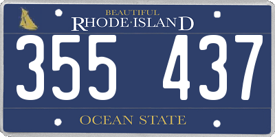 RI license plate 355437