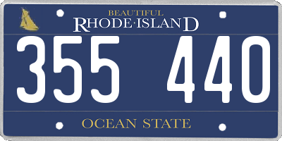 RI license plate 355440