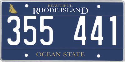 RI license plate 355441