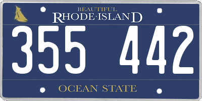 RI license plate 355442