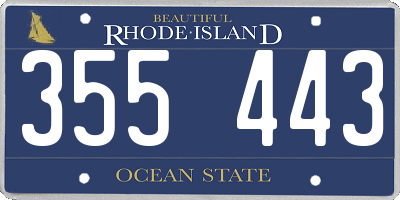 RI license plate 355443