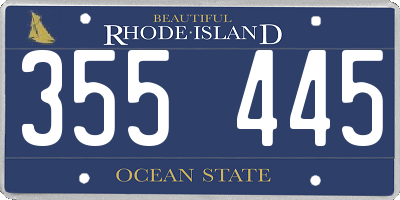 RI license plate 355445