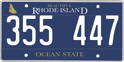 RI license plate 355447