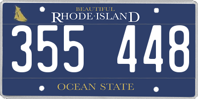 RI license plate 355448