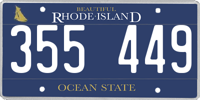 RI license plate 355449