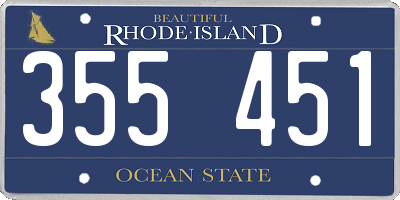 RI license plate 355451