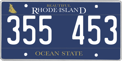 RI license plate 355453