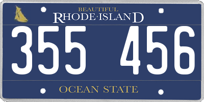 RI license plate 355456