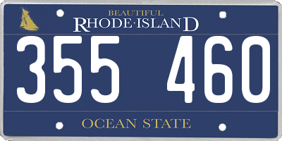 RI license plate 355460