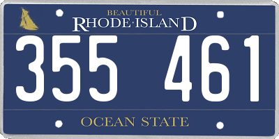 RI license plate 355461