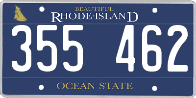 RI license plate 355462