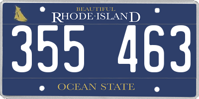 RI license plate 355463