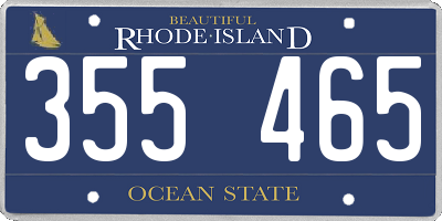 RI license plate 355465