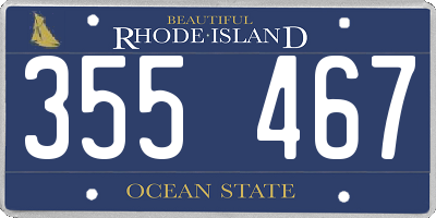 RI license plate 355467